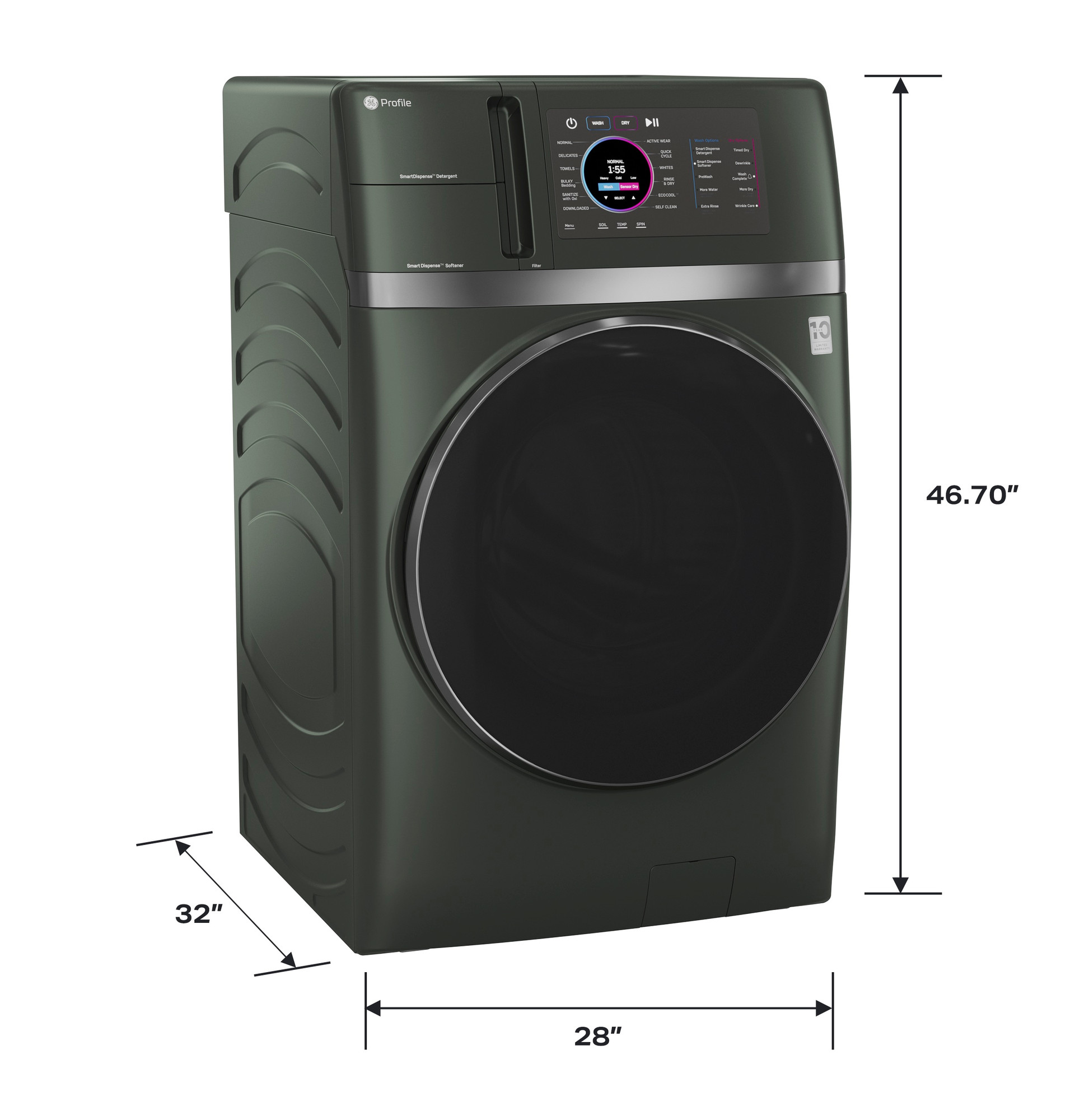 4.8 cu. ft. Capacity UltraFast Combo with Ventless Inverter Heat Pump Technology Washer/Dryer PFQ97HSPVGN
