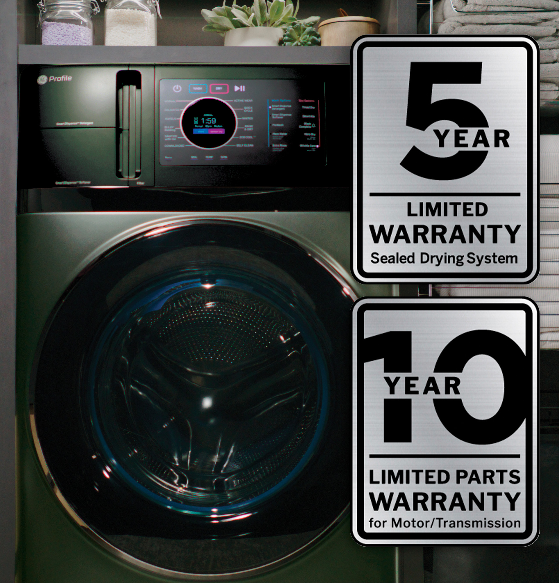 4.8 cu. ft. Capacity UltraFast Combo with Ventless Inverter Heat Pump Technology Washer/Dryer PFQ97HSPVGN