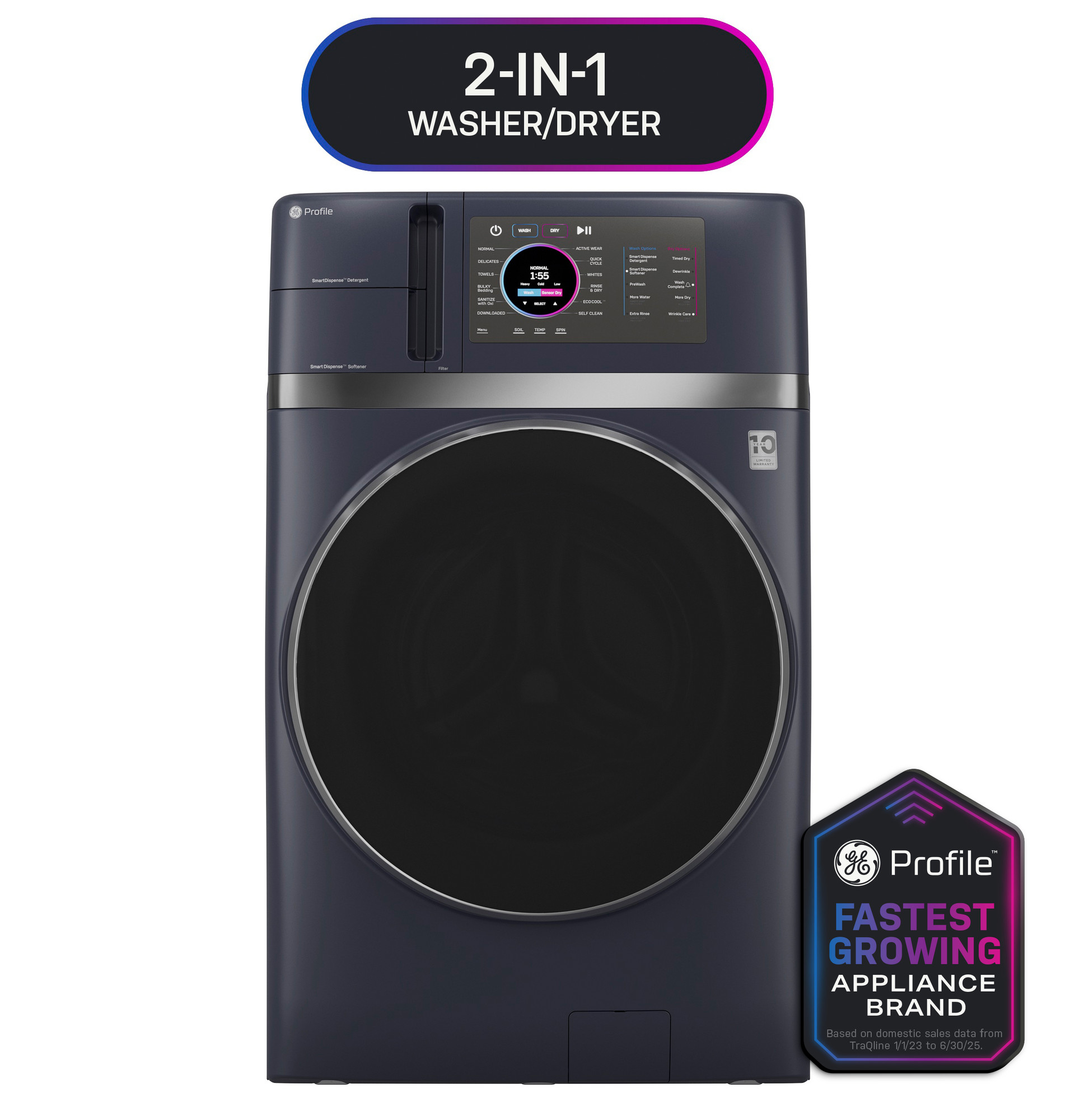 4.8 cu. ft. Capacity UltraFast Combo with Ventless Inverter Heat Pump Technology Washer/Dryer PFQ97HSPVRS