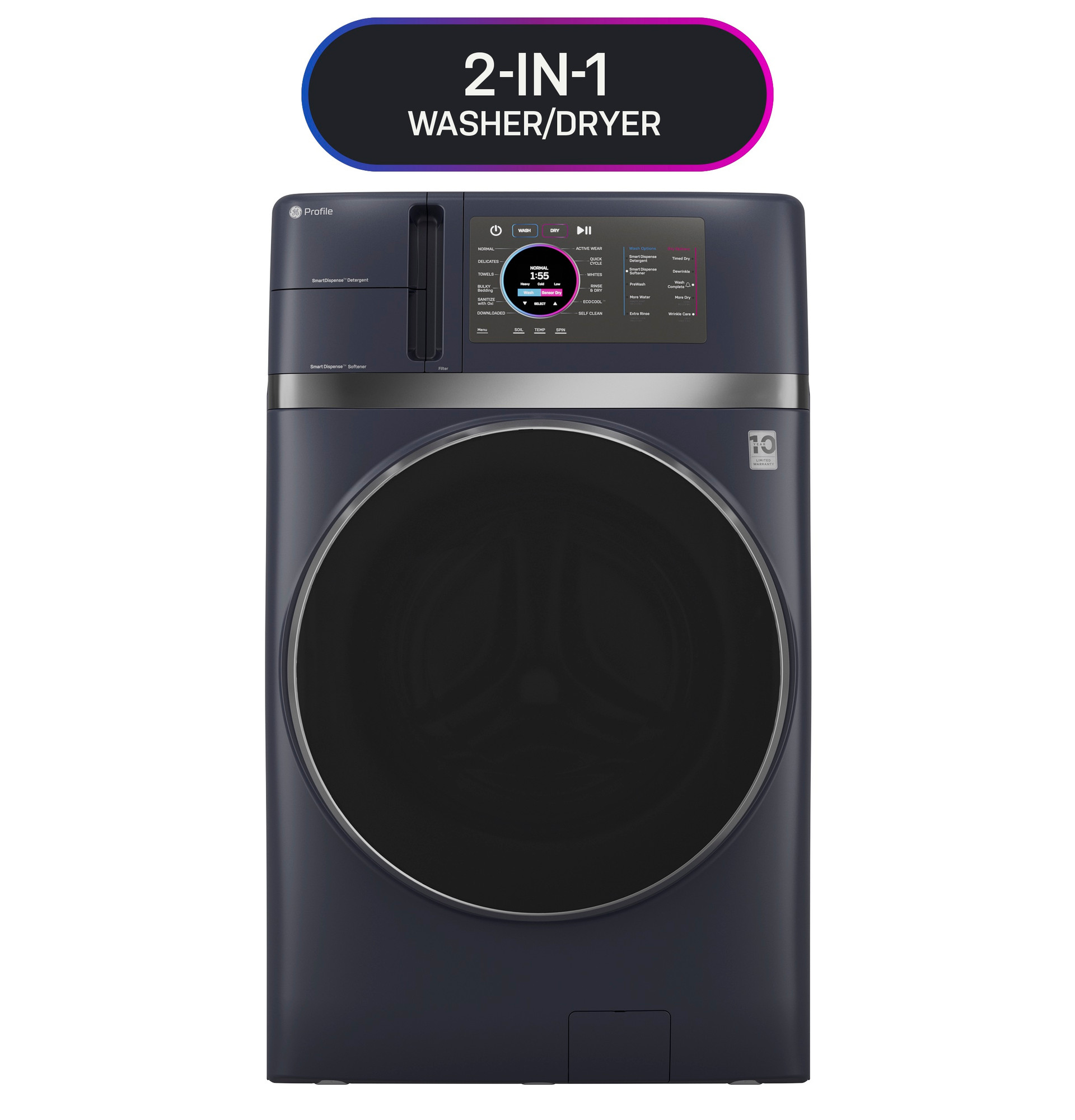 4.8 cu. ft. Capacity UltraFast Combo with Ventless Inverter Heat Pump Technology Washer/Dryer PFQ97HSPVRS