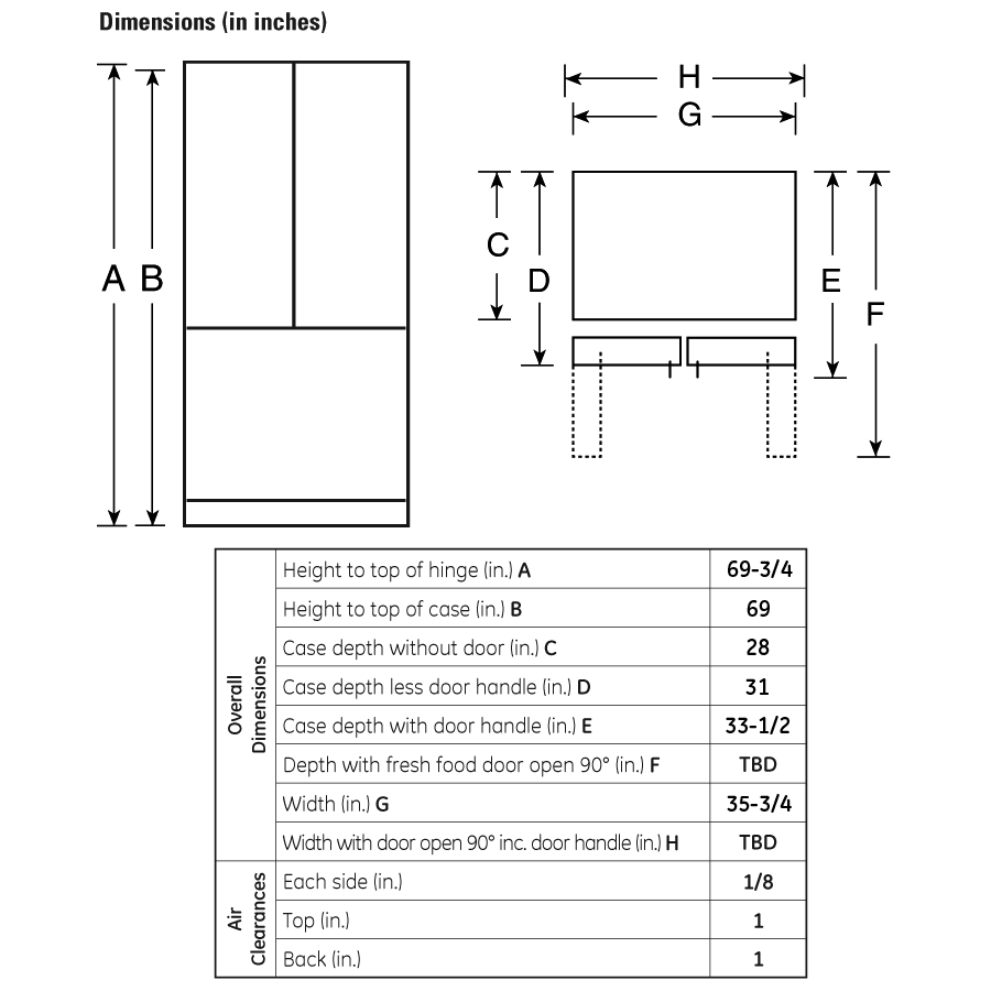 25.1 Cu. Ft. French-Door Refrigerator with Icemaker PFSF5NFXWW