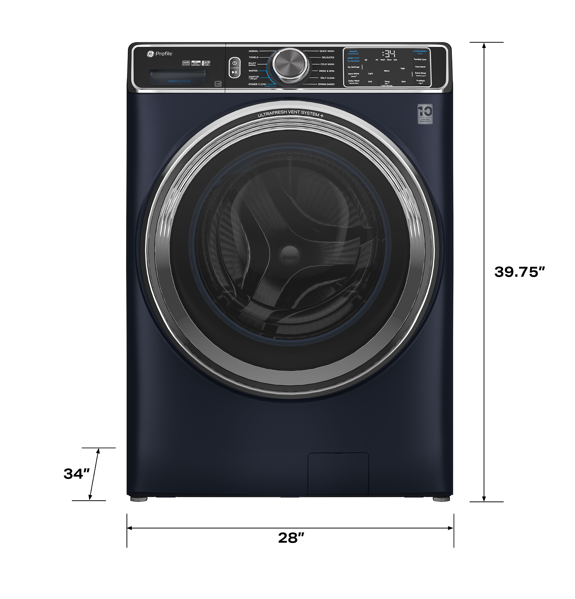 5.3 cu. ft. Capacity Smart Front Load Washer with UltraFresh Vent System+ with OdorBlock PFW870SPVRS