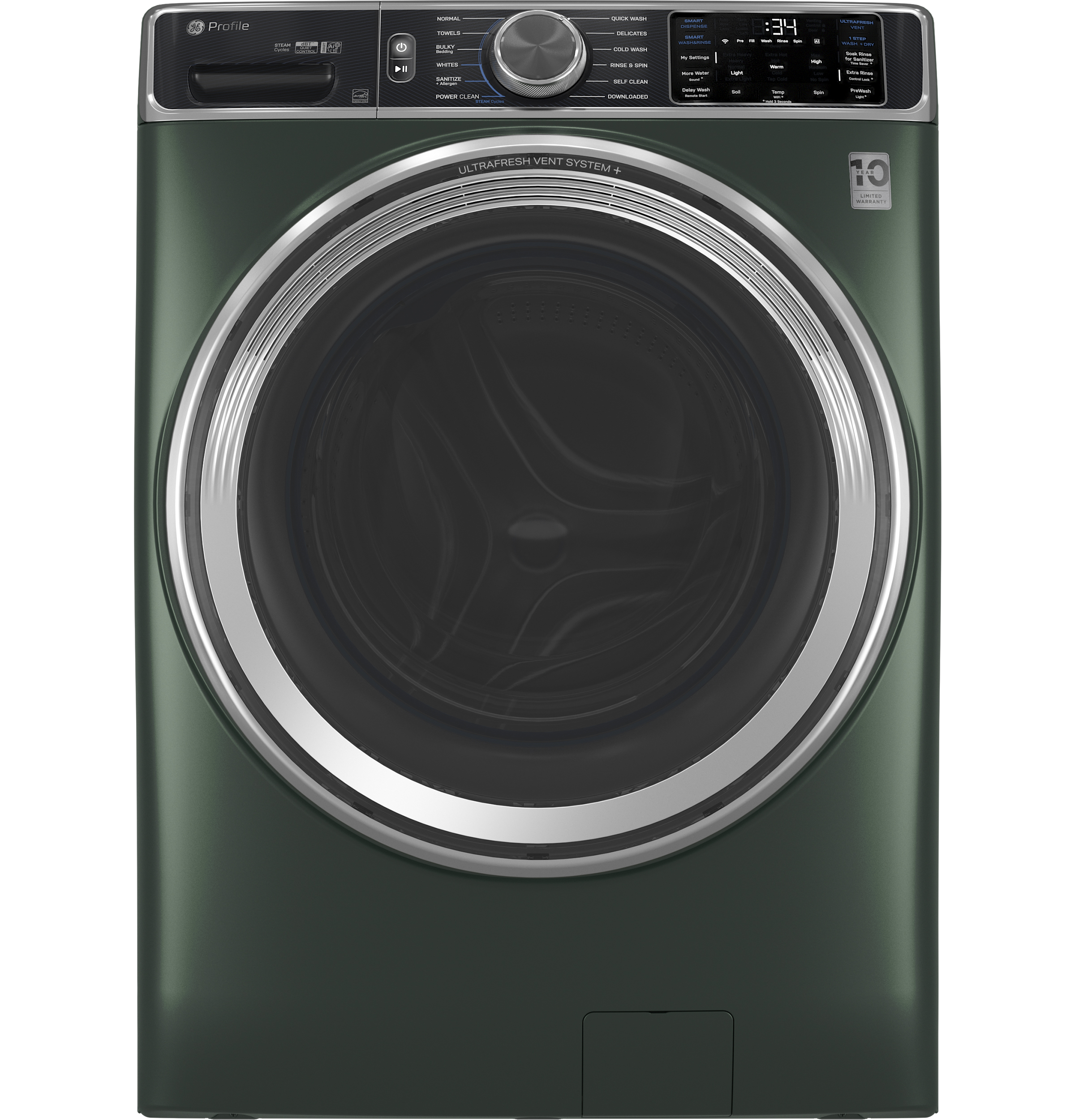 5.5 cu. ft. Capacity Smart Front Load Steam Washer with UltraFresh Vent System+ and Smart Wash & Smart Rinse PFW955SPWGN