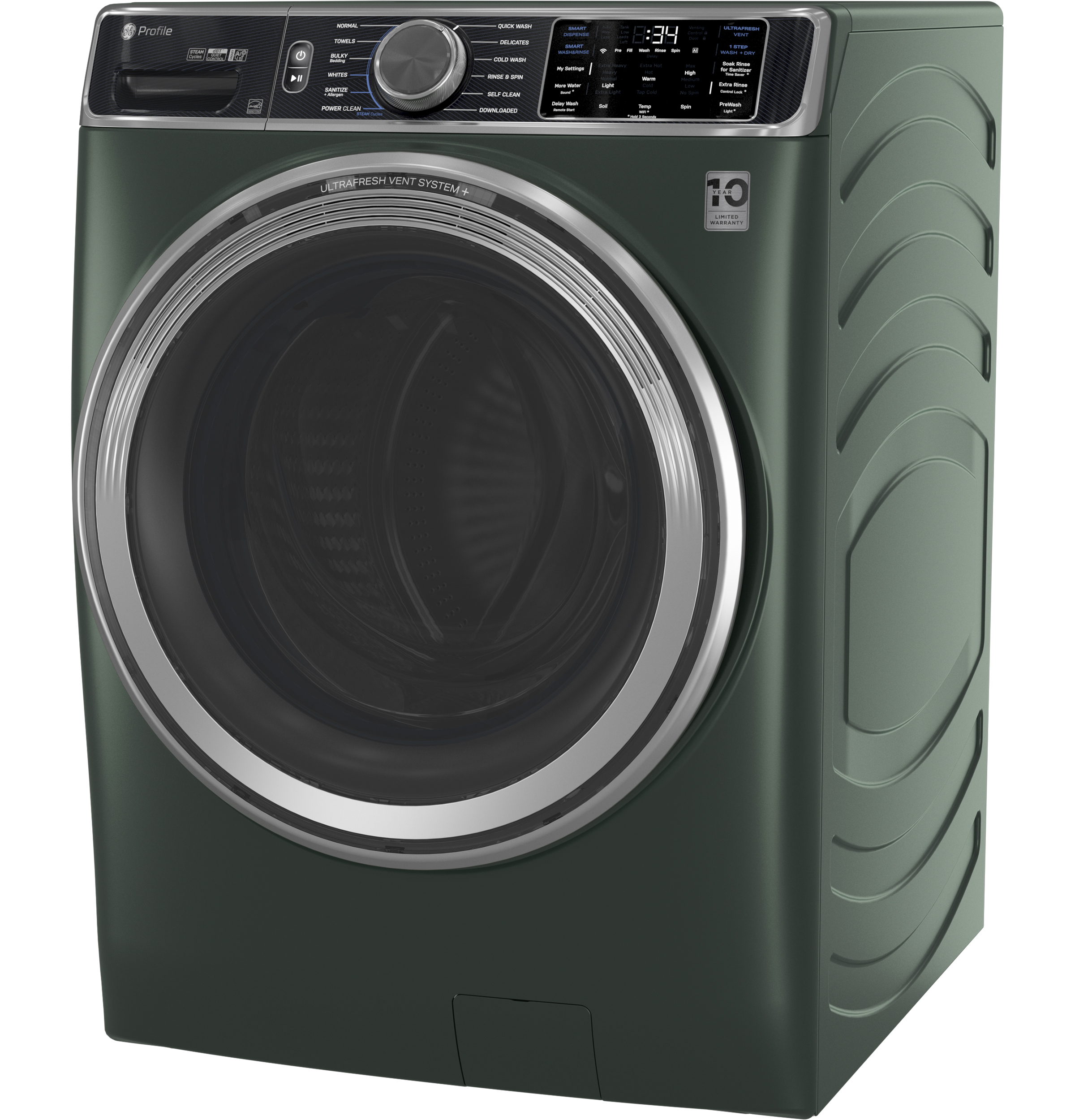 5.5 cu. ft. Capacity Smart Front Load Steam Washer with UltraFresh Vent System+ and Smart Wash & Smart Rinse PFW955SPWGN
