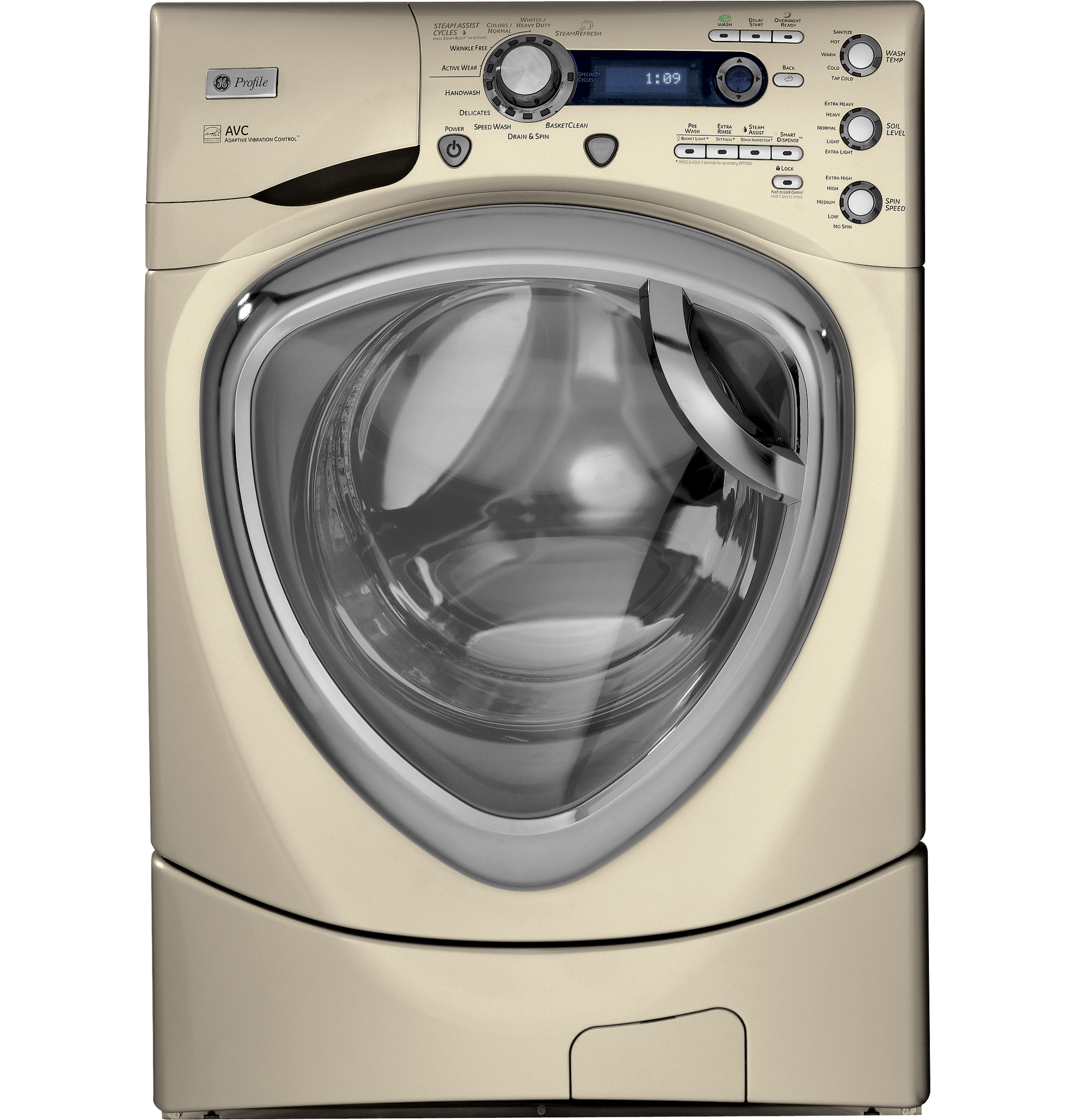 4.3 DOE cu. ft. stainless steel capacity frontload washer with Steam PFWS4605LMG