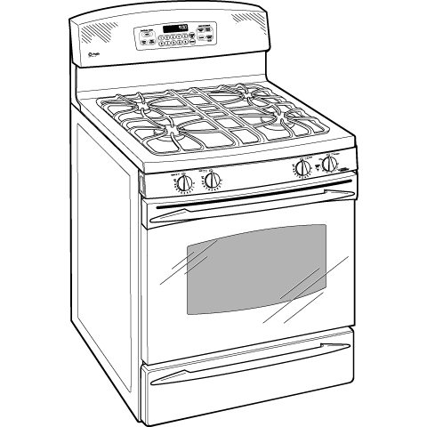 Free-Standing Self-Clean Gas Range PGB900DEMBB