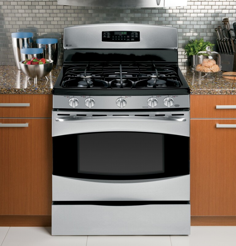 GE Profile Free-Standing Self-Clean Gas Range Stainless Steel PGB900SETSS Picture 1
