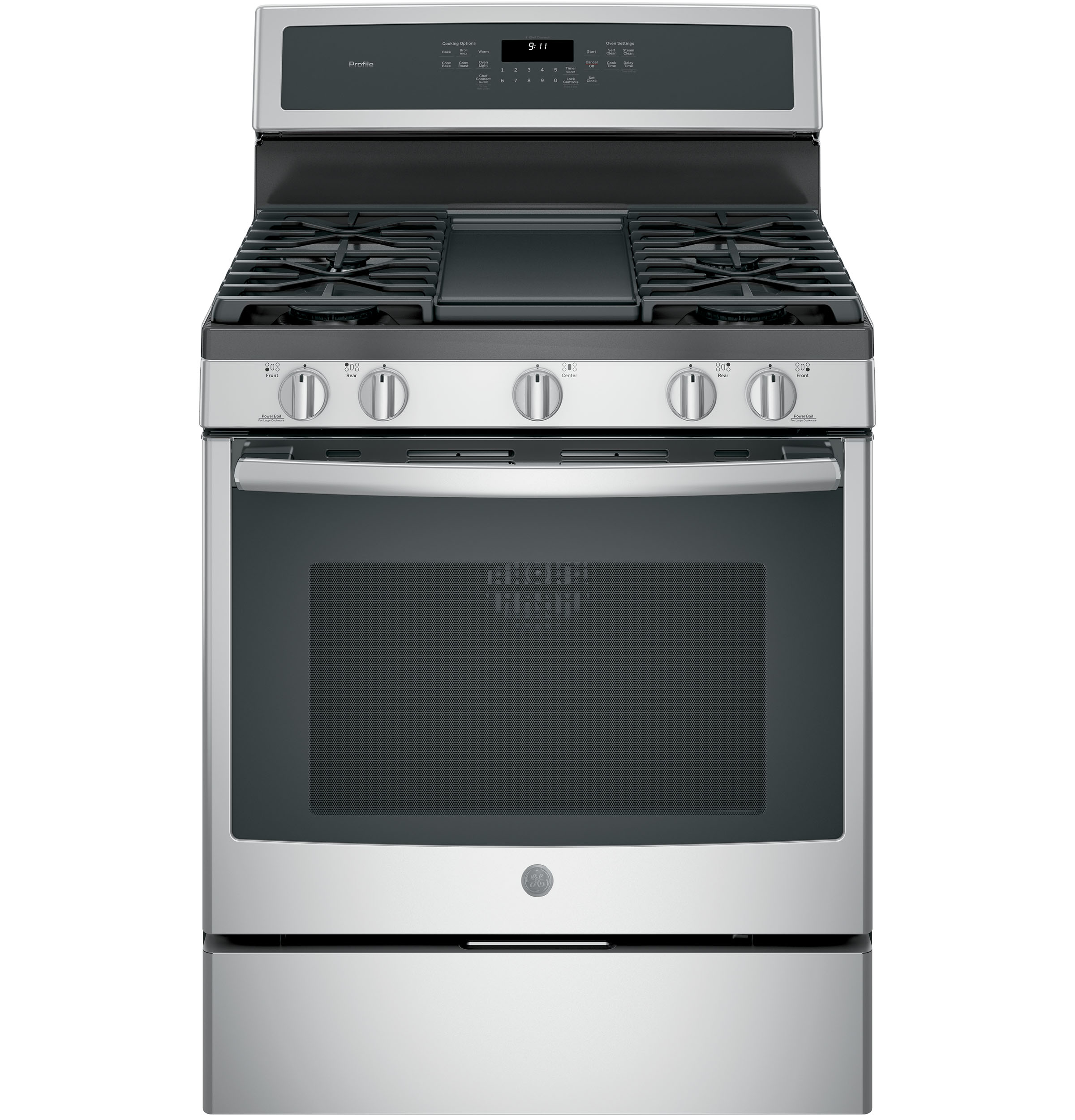 GE Profile 30" Free-Standing Gas Convection Range Stainless Steel/Gray PGB911SEJSS Picture 1