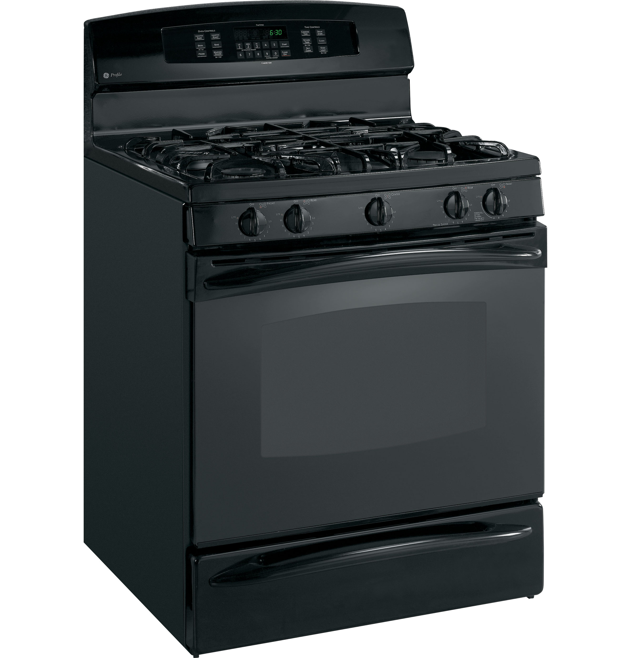 30" Free-Standing Self Clean Convection Gas Range with Warming Drawer PGB916DEMBB