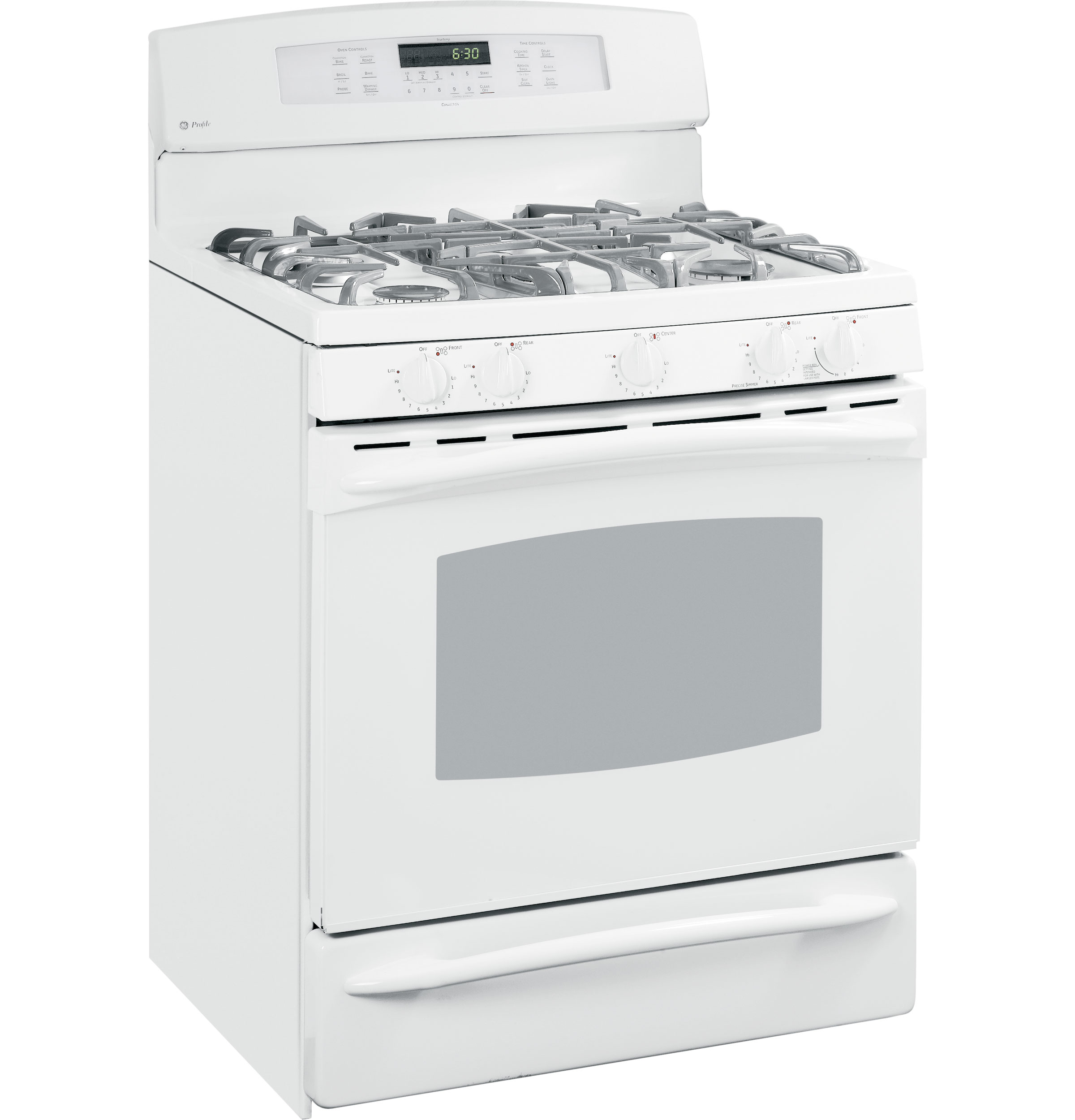 30" Free-Standing Self Clean Convection Gas Range with Warming Drawer PGB916DEMWW