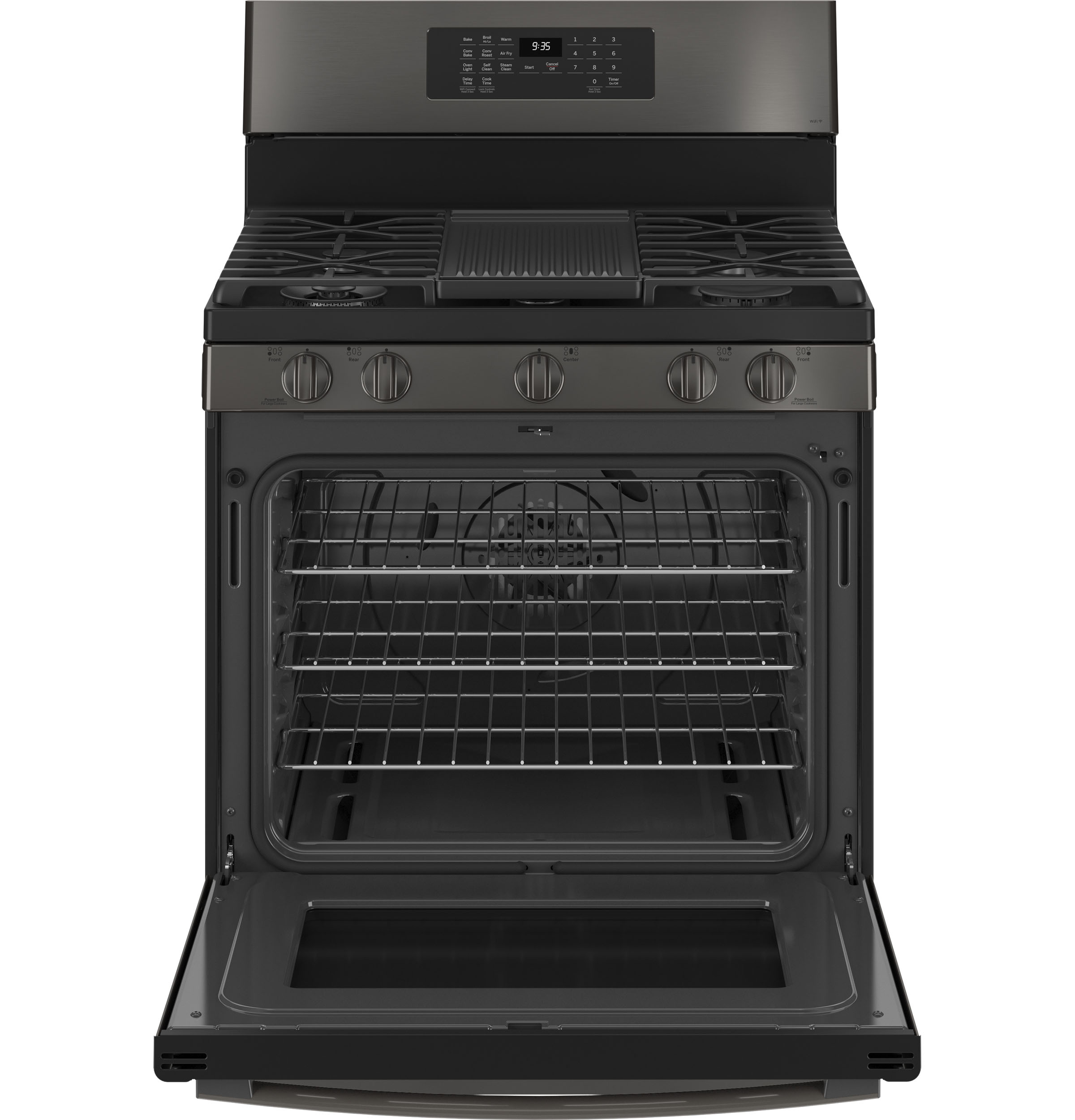 Smart 30" Free-Standing Self Clean Gas Range with No Preheat Air Fry PGB935BPTS