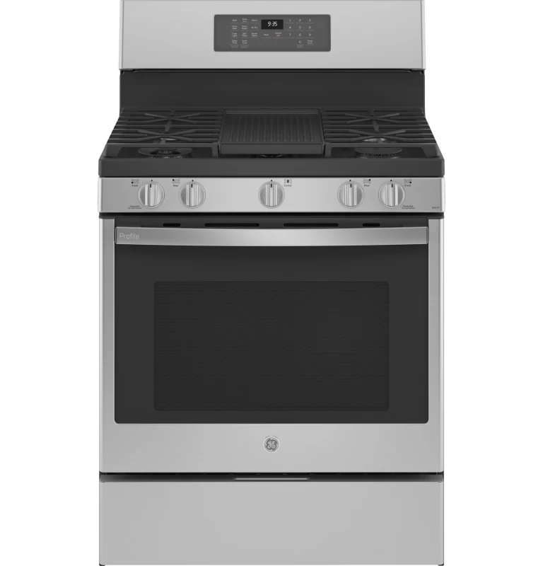 GE Profile Smart 30" Free-Standing Self Clean Gas Fingerprint Resistant Range with No Preheat Air Fry Stainless Steel PGB935YPFS Picture 1