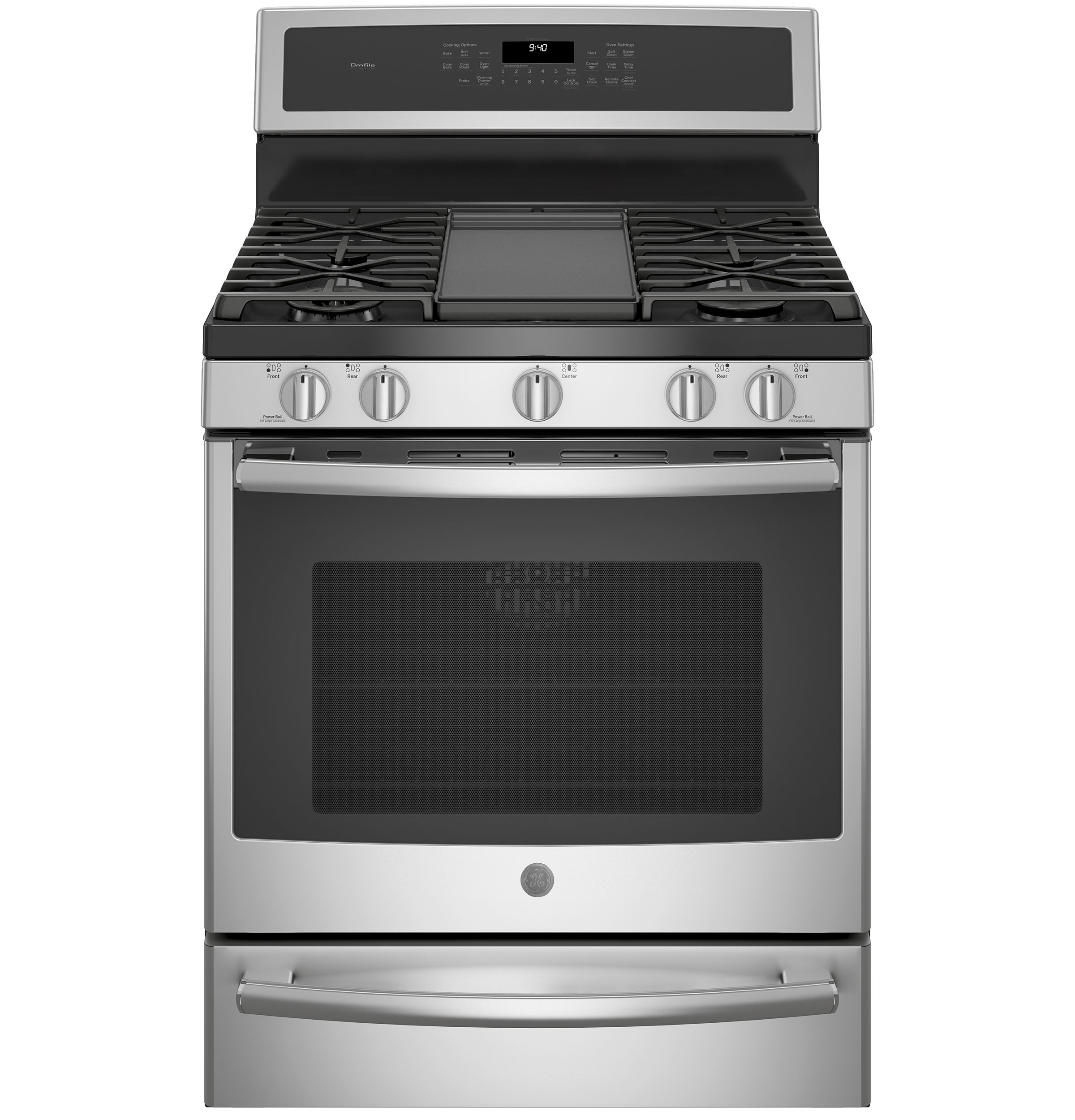 30" Smart Free-Standing Gas Convection Range with Warming Drawer PGB940SEJSS