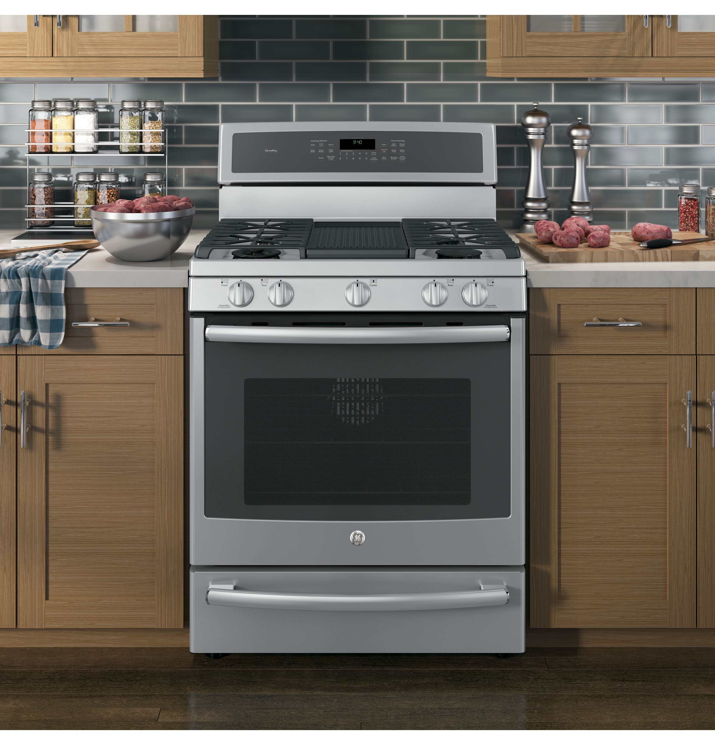 Series 30" Free-Standing Gas Convection Range with Warming Drawer PGB940ZEJSS