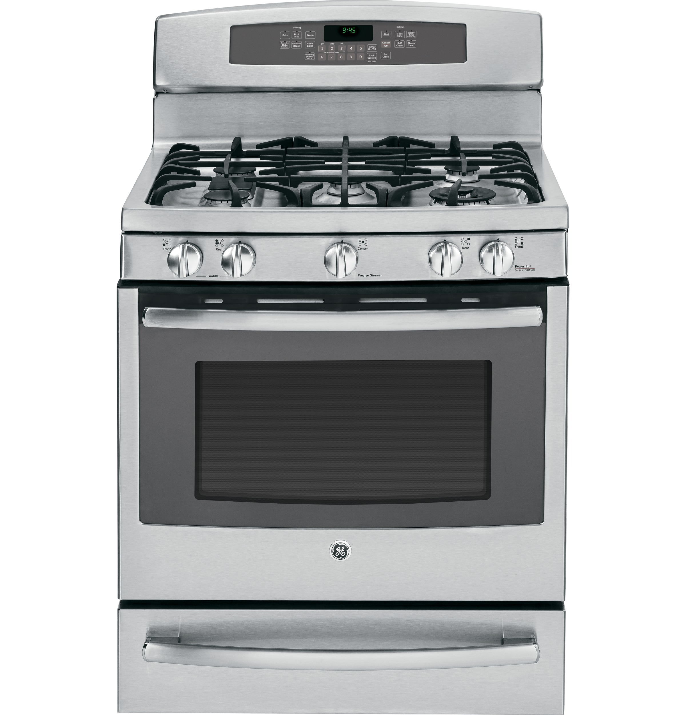 GE Profile Series 30" Free-Standing Self Clean Gas Range with Warming Drawer Stainless Steel/Gray PGB945SEFSS Picture 1