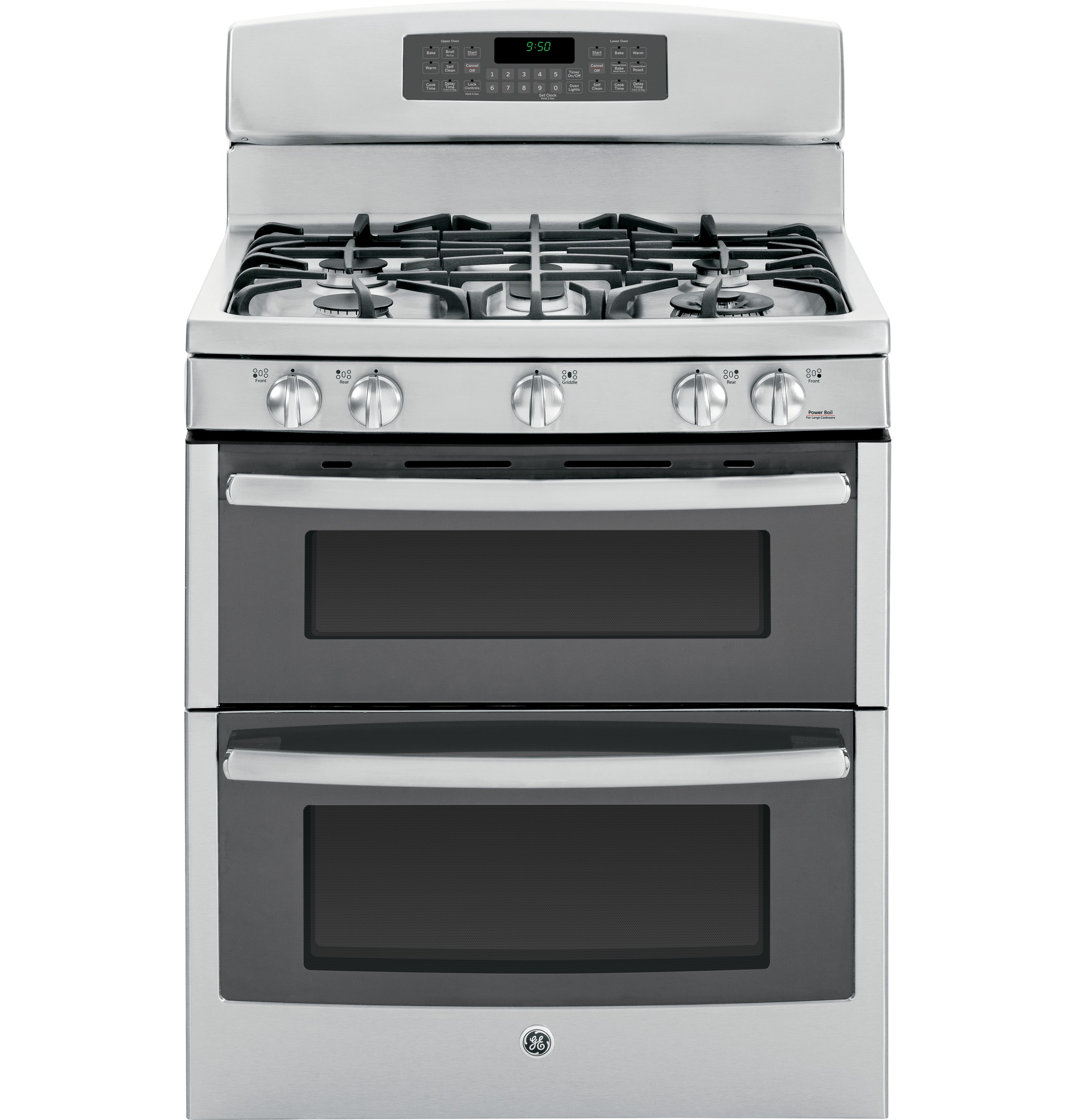 GE Profile Series 30" Free-Standing Gas Double Oven with Convection Range Stainless Steel/Gray PGB950SEFSS Picture 1