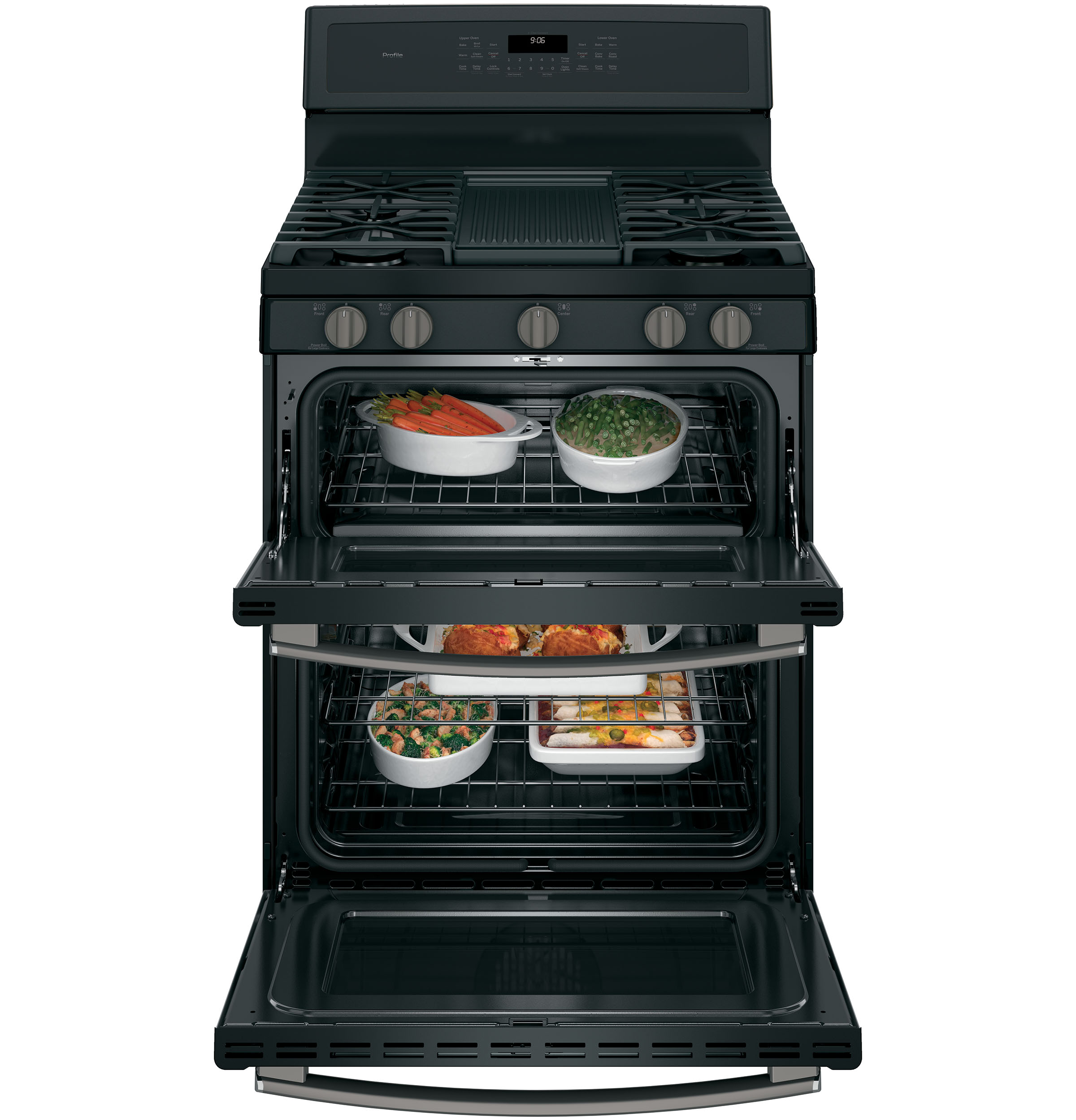 30" Free-Standing Gas Double Oven Convection Range PGB960FEJDS