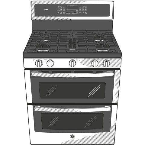 30" Free-Standing Gas Double Oven Convection Range PGB960FEJDS