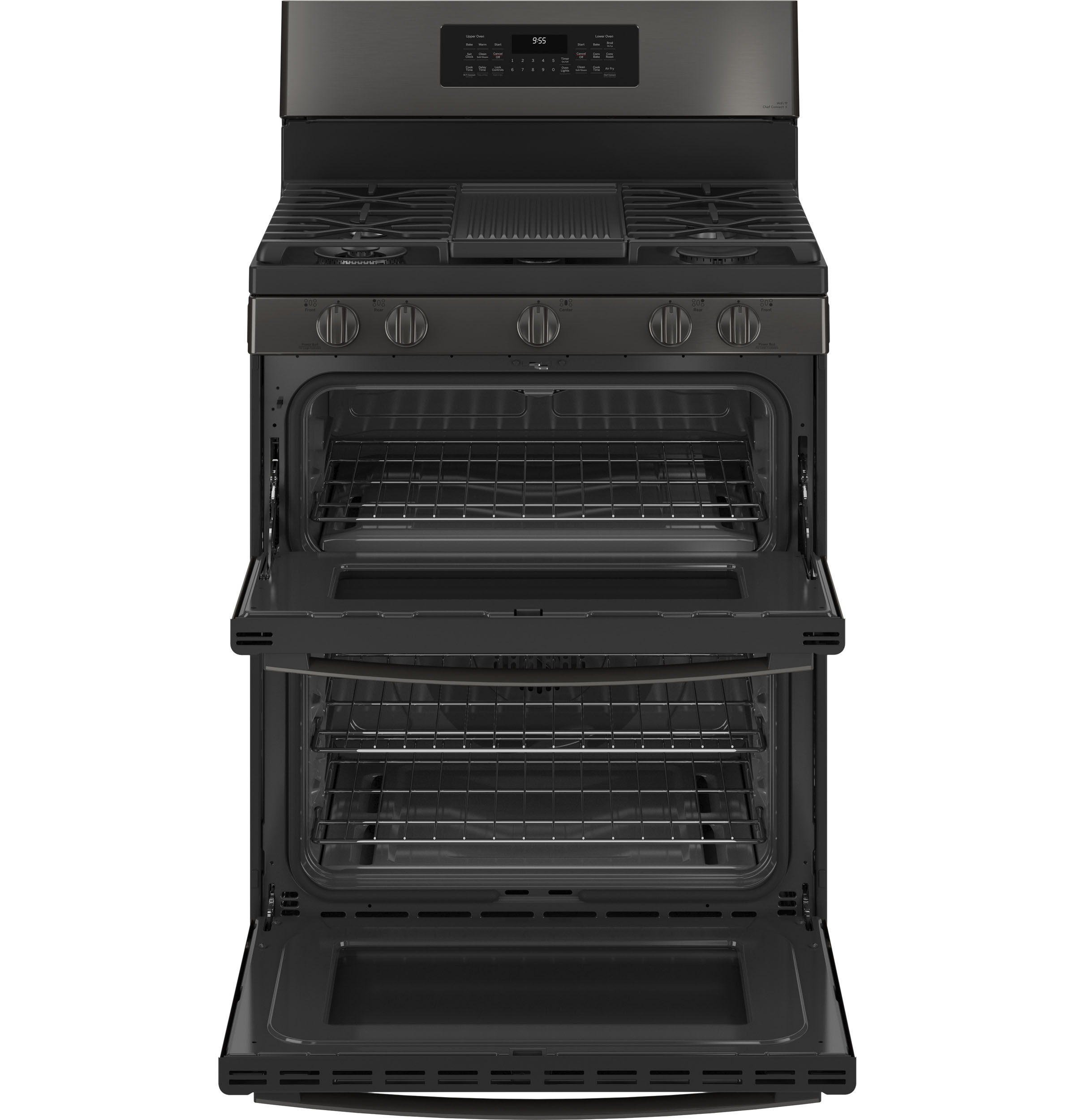 30" Free-Standing Gas Double Oven Convection Range with No Preheat Air Fry PGB965BPTS