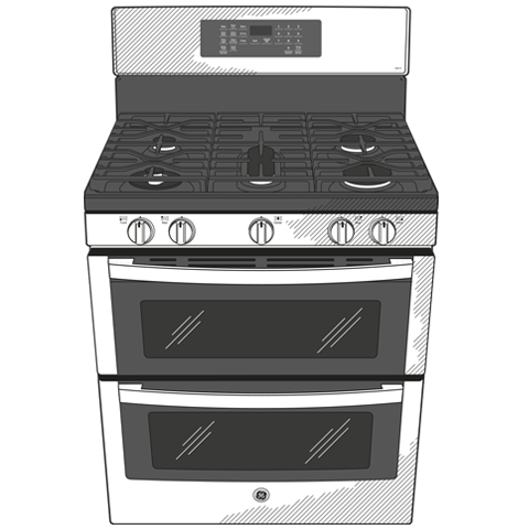 30" Free-Standing Gas Double Oven Convection Range with No Preheat Air Fry PGB965BPTS