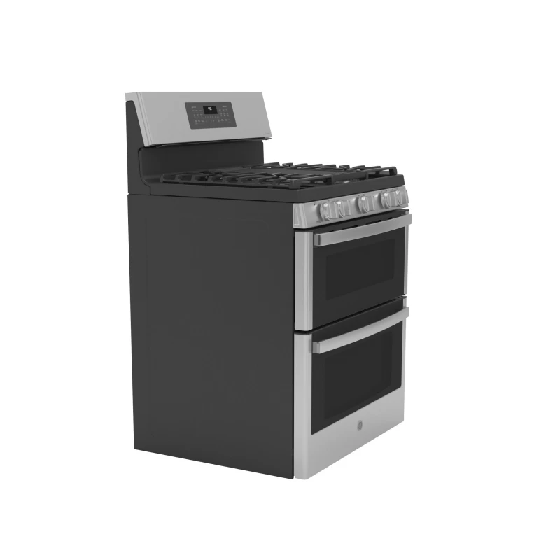 30" Free-Standing Gas Double Oven Convection Fingerprint Resistant Range with No Preheat Air Fry PGB965YPFS