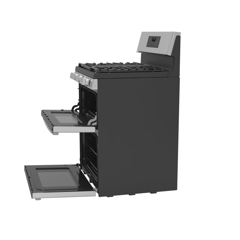 30" Free-Standing Gas Double Oven Convection Fingerprint Resistant Range with No Preheat Air Fry PGB965YPFS