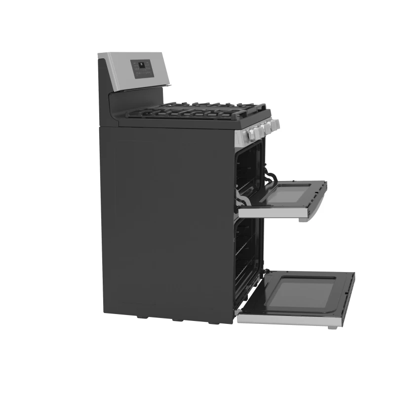 30" Free-Standing Gas Double Oven Convection Fingerprint Resistant Range with No Preheat Air Fry PGB965YPFS