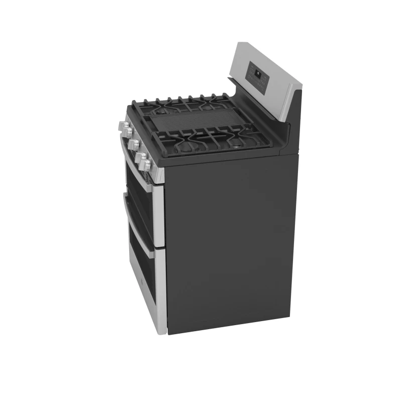 30" Free-Standing Gas Double Oven Convection Fingerprint Resistant Range with No Preheat Air Fry PGB965YPFS