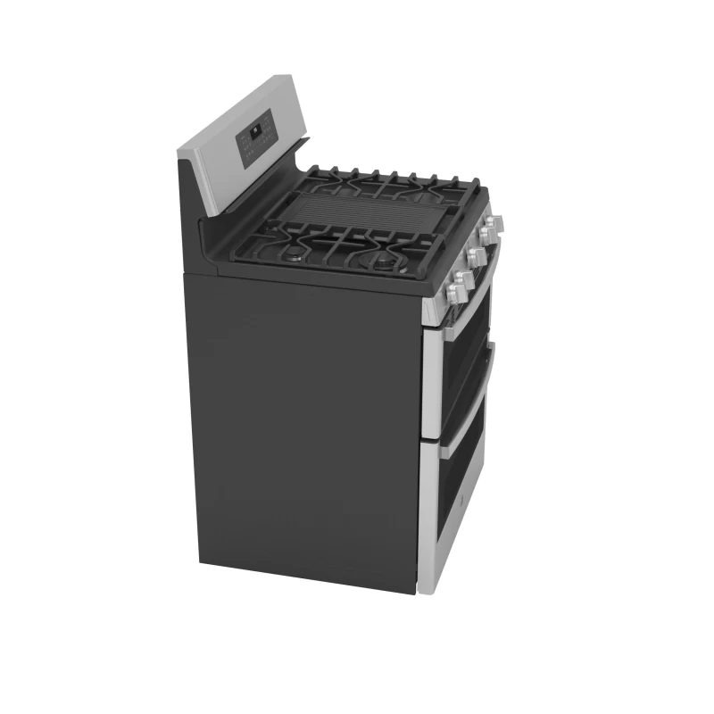 30" Free-Standing Gas Double Oven Convection Fingerprint Resistant Range with No Preheat Air Fry PGB965YPFS