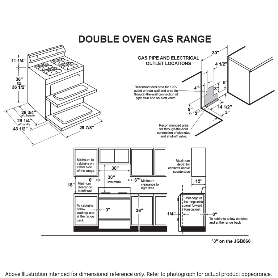 Series 30" Free-Standing Gas Double Oven Convection Range PGB980ZEJSS
