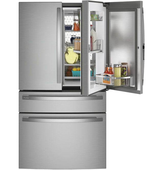 29 Cu. Ft. Smart Fingerprint Resistant 4-Door French-Door Refrigerator with Door In Door PGD29BYTFS