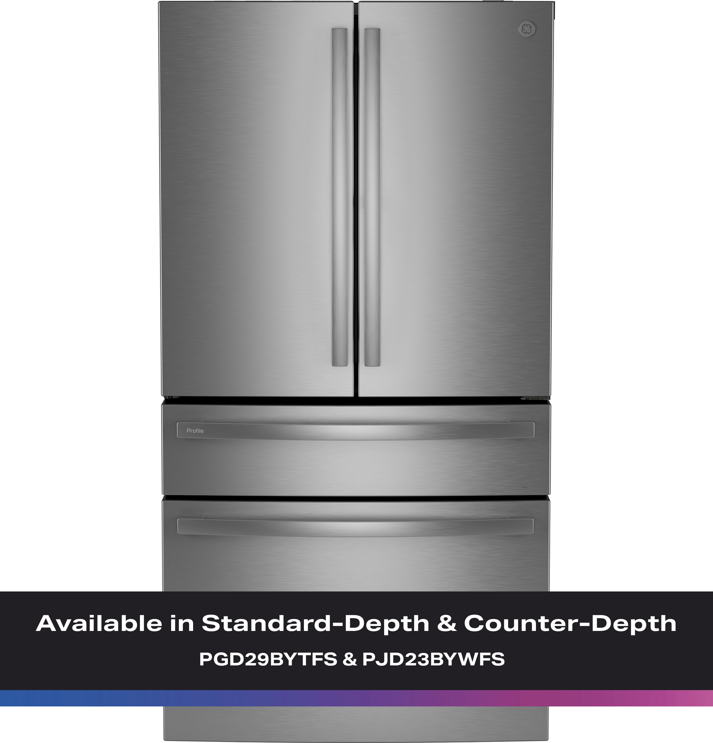 29 Cu. Ft. Smart Fingerprint Resistant 4-Door French-Door Refrigerator with Door In Door PGD29BYTFS