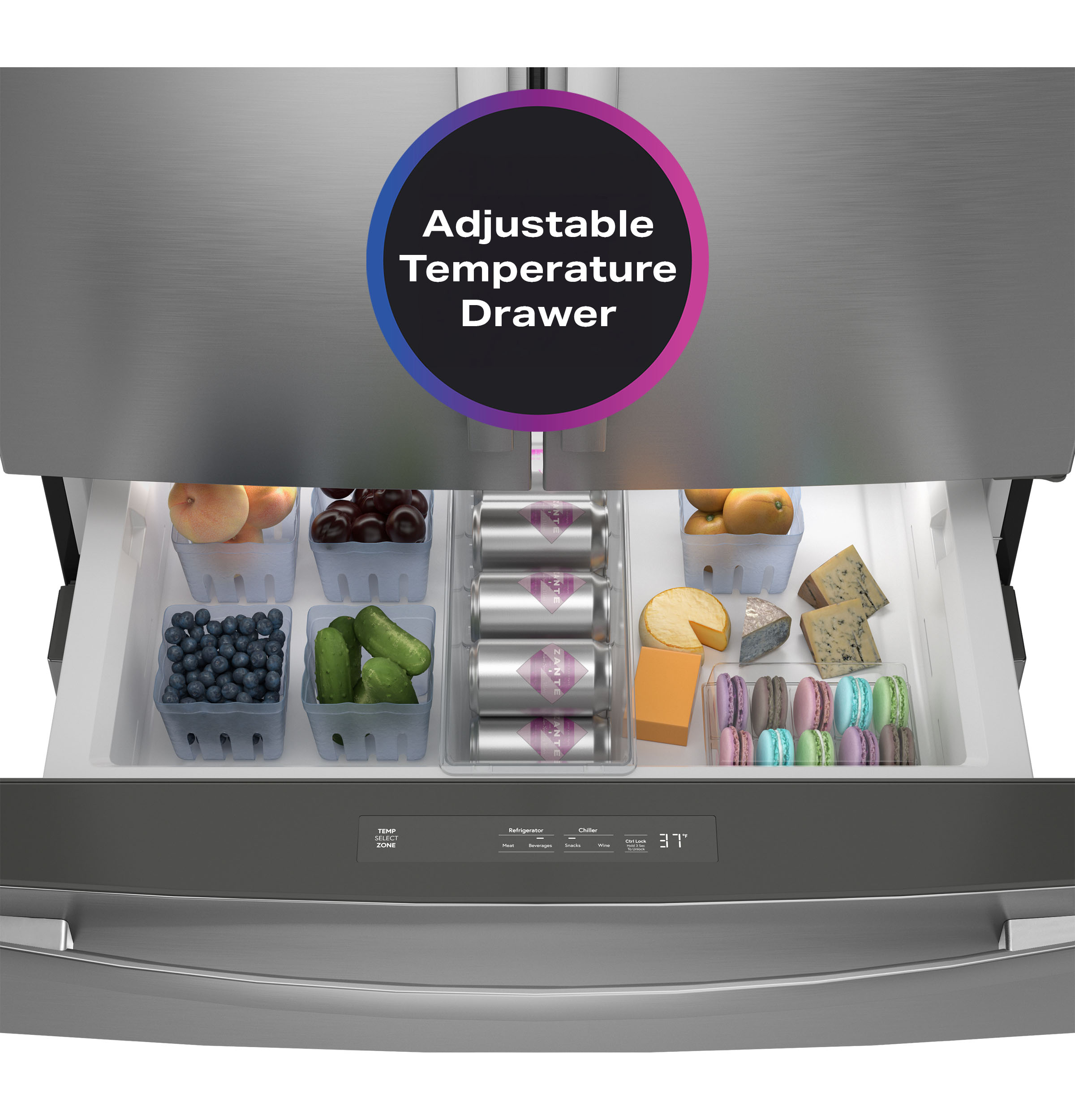 28.7 Cu. Ft. Smart Fingerprint Resistant 4-Door French-Door Refrigerator With Dual-Dispense AutoFill Pitcher PGE29BYTFS