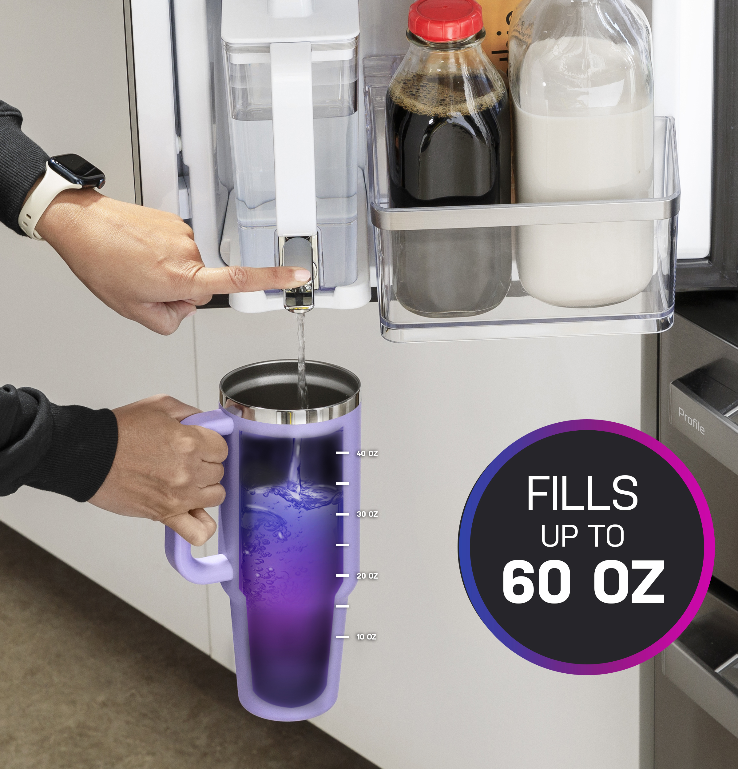 28.7 Cu. Ft. Smart Fingerprint Resistant 4-Door French-Door Refrigerator With Dual-Dispense AutoFill Pitcher PGE29BYTFS