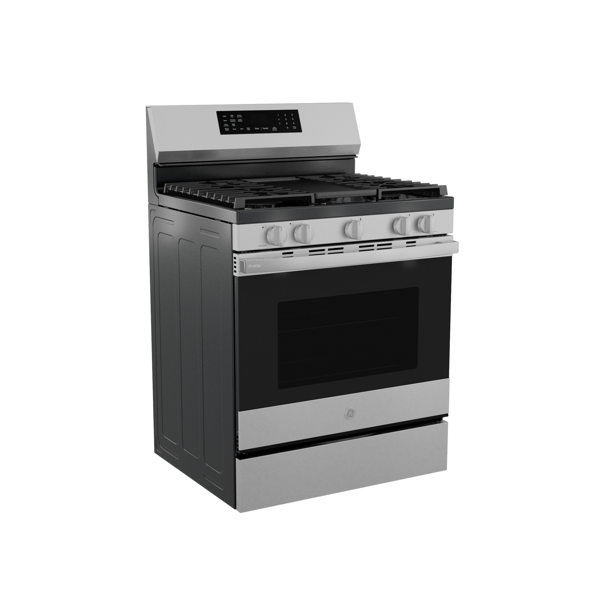 30” Smart Free-Standing Gas Convection Range with No Preheat Air Fry and EasyWash Oven Tray PGF700AYFS