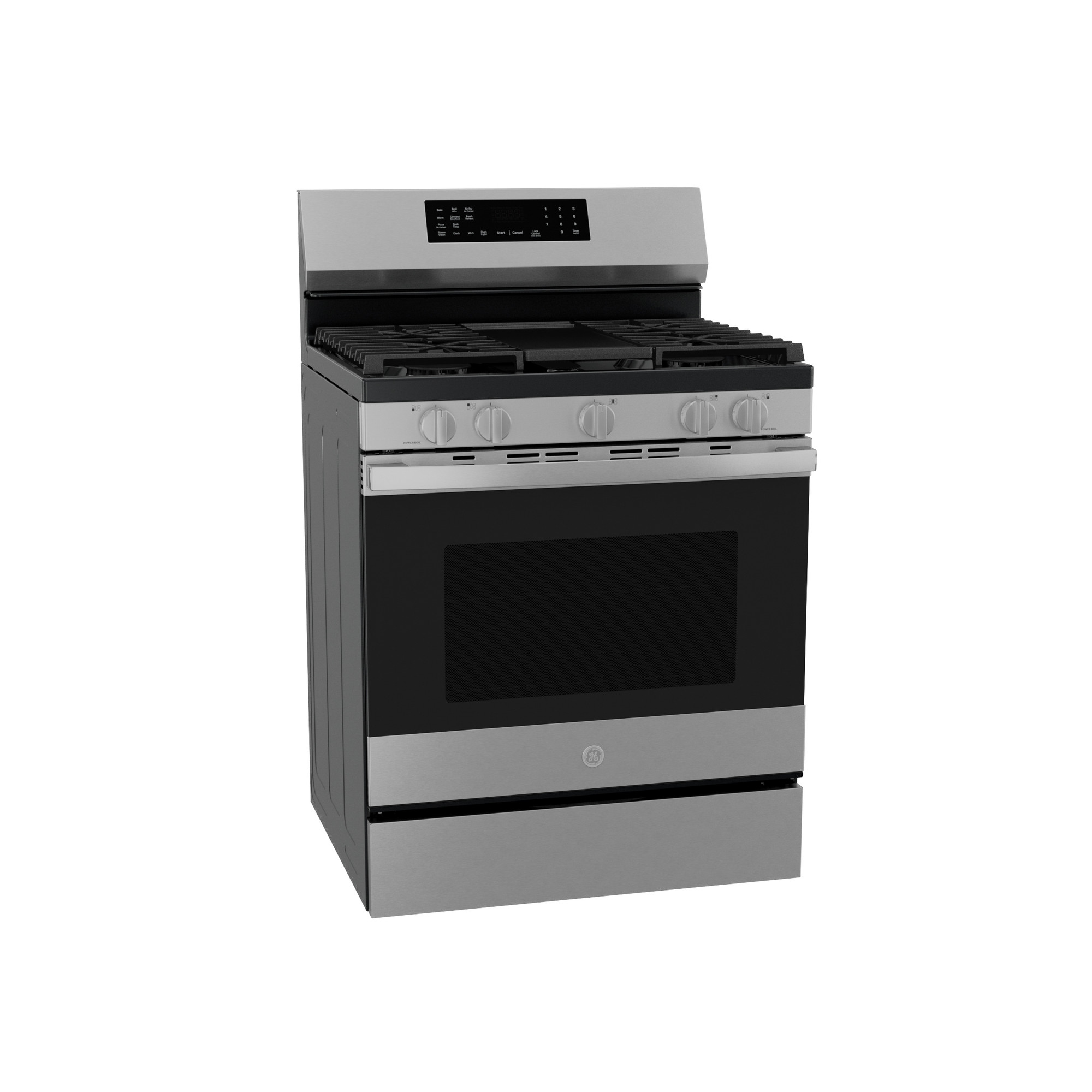 30” Smart Free-Standing Gas Convection Range with No Preheat Air Fry and EasyWash Oven Tray PGF700AYFS