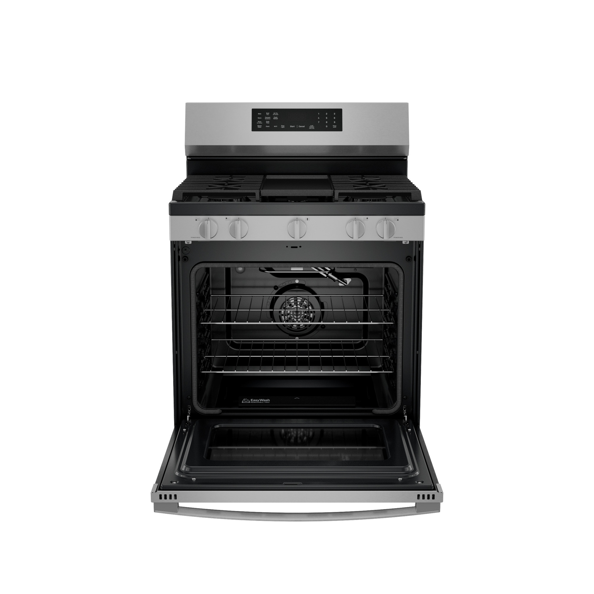 30” Smart Free-Standing Gas Convection Range with No Preheat Air Fry and EasyWash Oven Tray PGF700AYFS