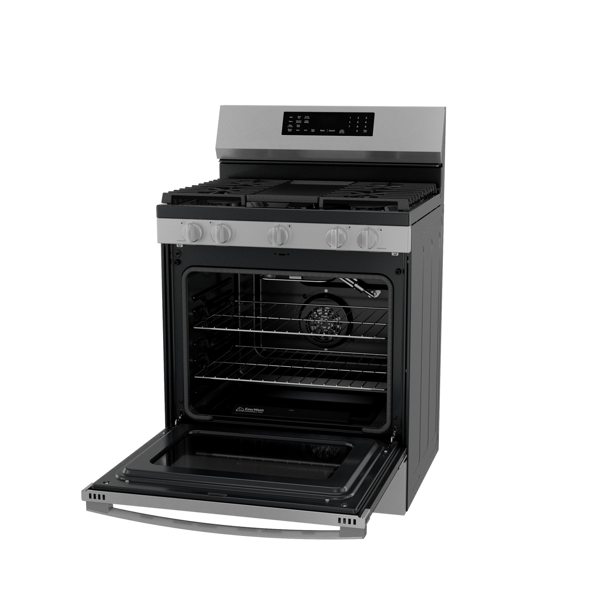 30” Smart Free-Standing Gas Convection Range with No Preheat Air Fry and EasyWash Oven Tray PGF700AYFS