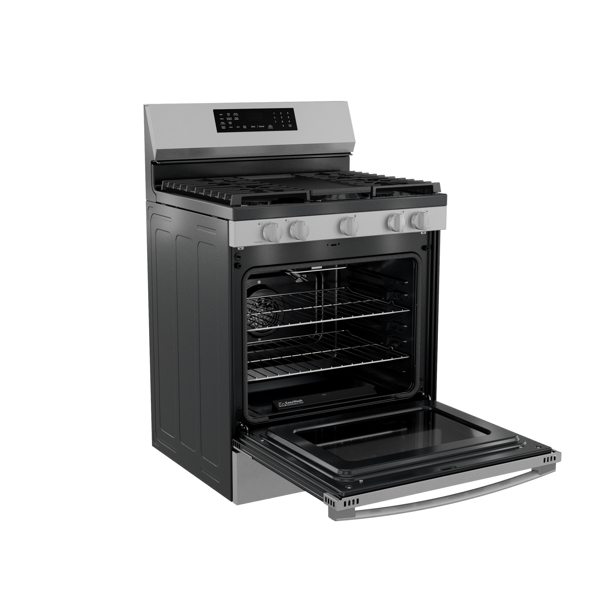 30” Smart Free-Standing Gas Convection Range with No Preheat Air Fry and EasyWash Oven Tray PGF700AYFS