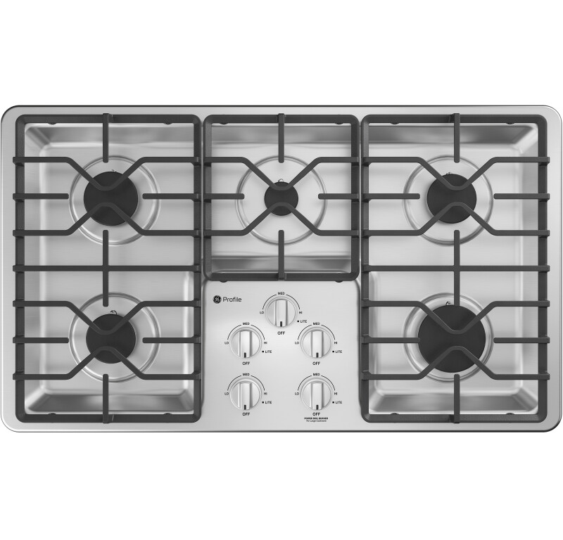 36" Built-In Gas Cooktop with Dishwasher-Safe Grates PGP6036STSS
