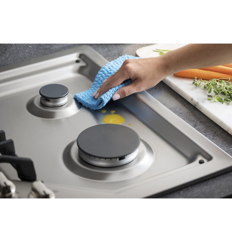 30" Built-In Tri-Ring Gas Cooktop with 5 Burners and Included Extra-Large Integrated Griddle PGP9030SLSS