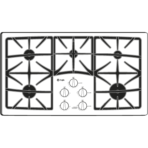 Series 36" Built-In Gas Cooktop PGP966DETBB