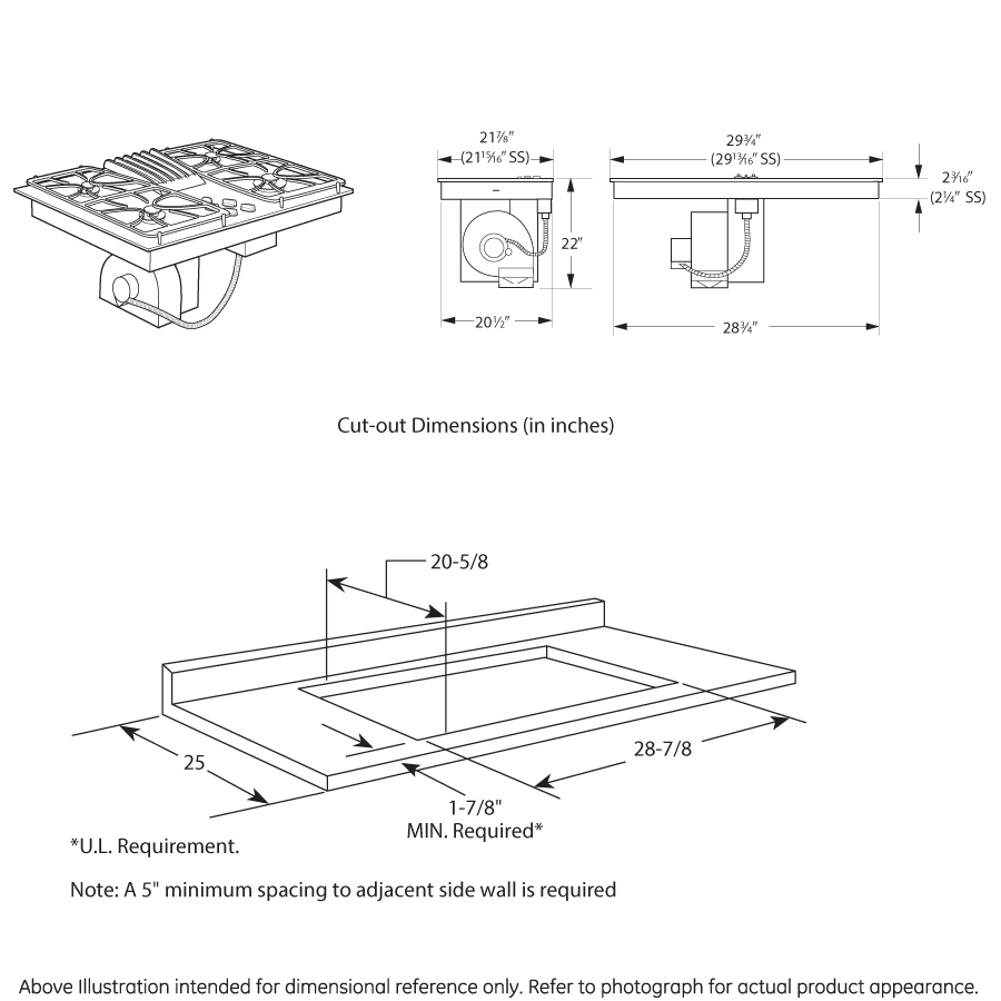 30" Built-In Gas Downdraft Cooktop PGP9830DRBB