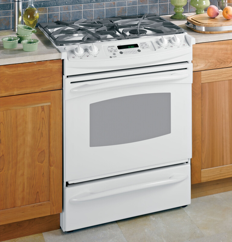 GE Profile 30" Slide-In  Gas Range White PGS908WEMWW Picture 1