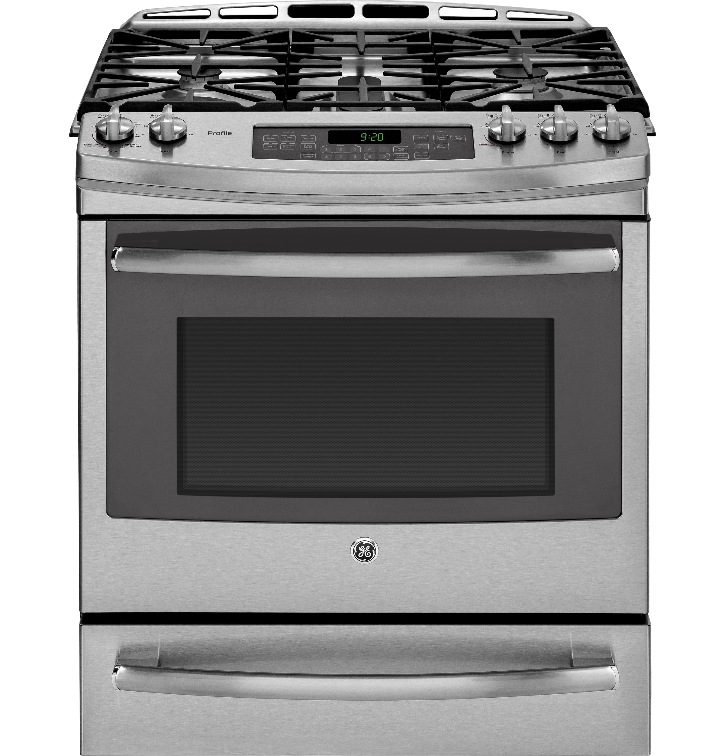 Series 30" Slide-In Front Control Gas Range with Warming Drawer PGS920SEFSS