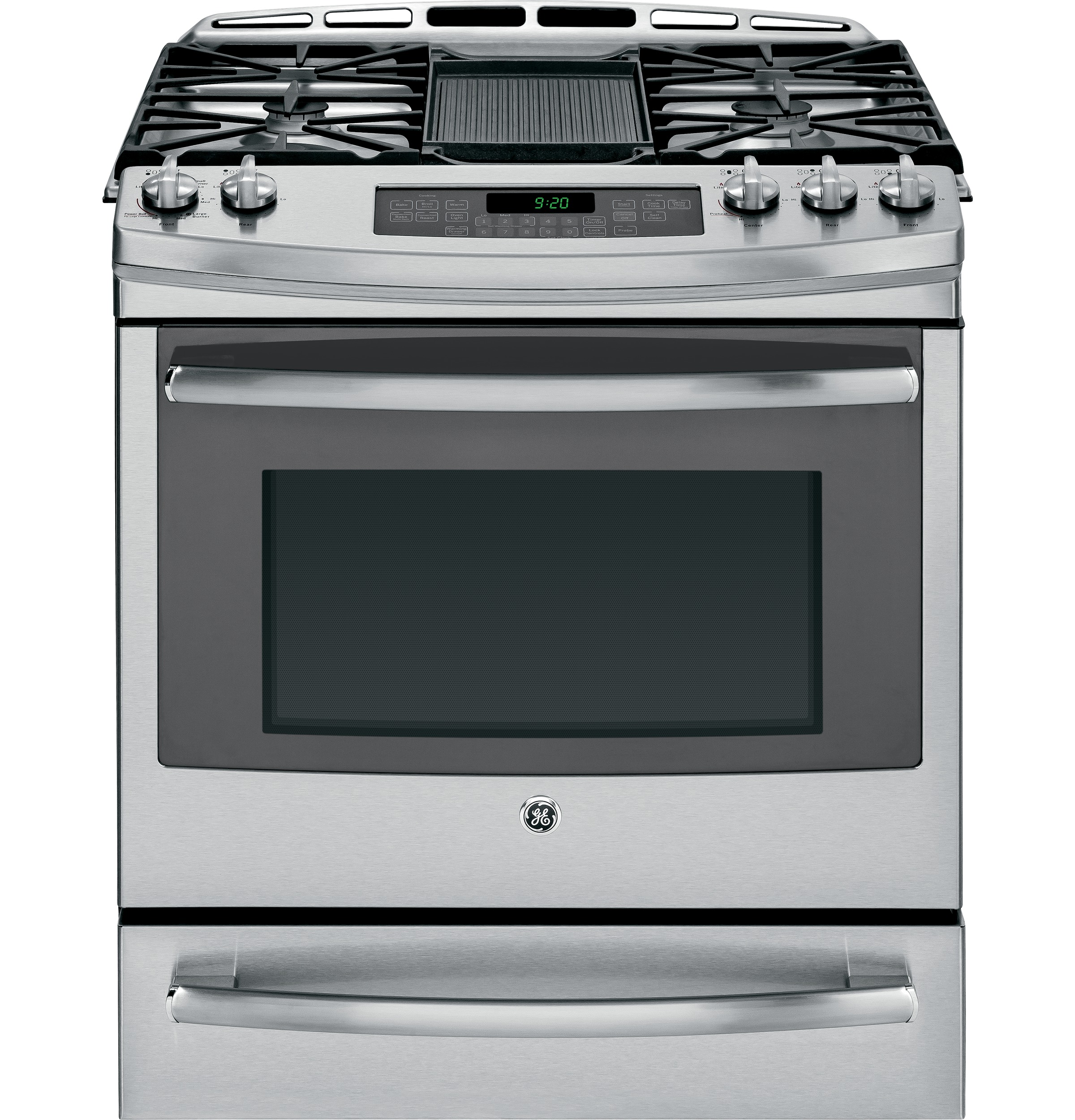 Series 30" Slide-In Front Control Gas Range with Warming Drawer PGS920SEFSS