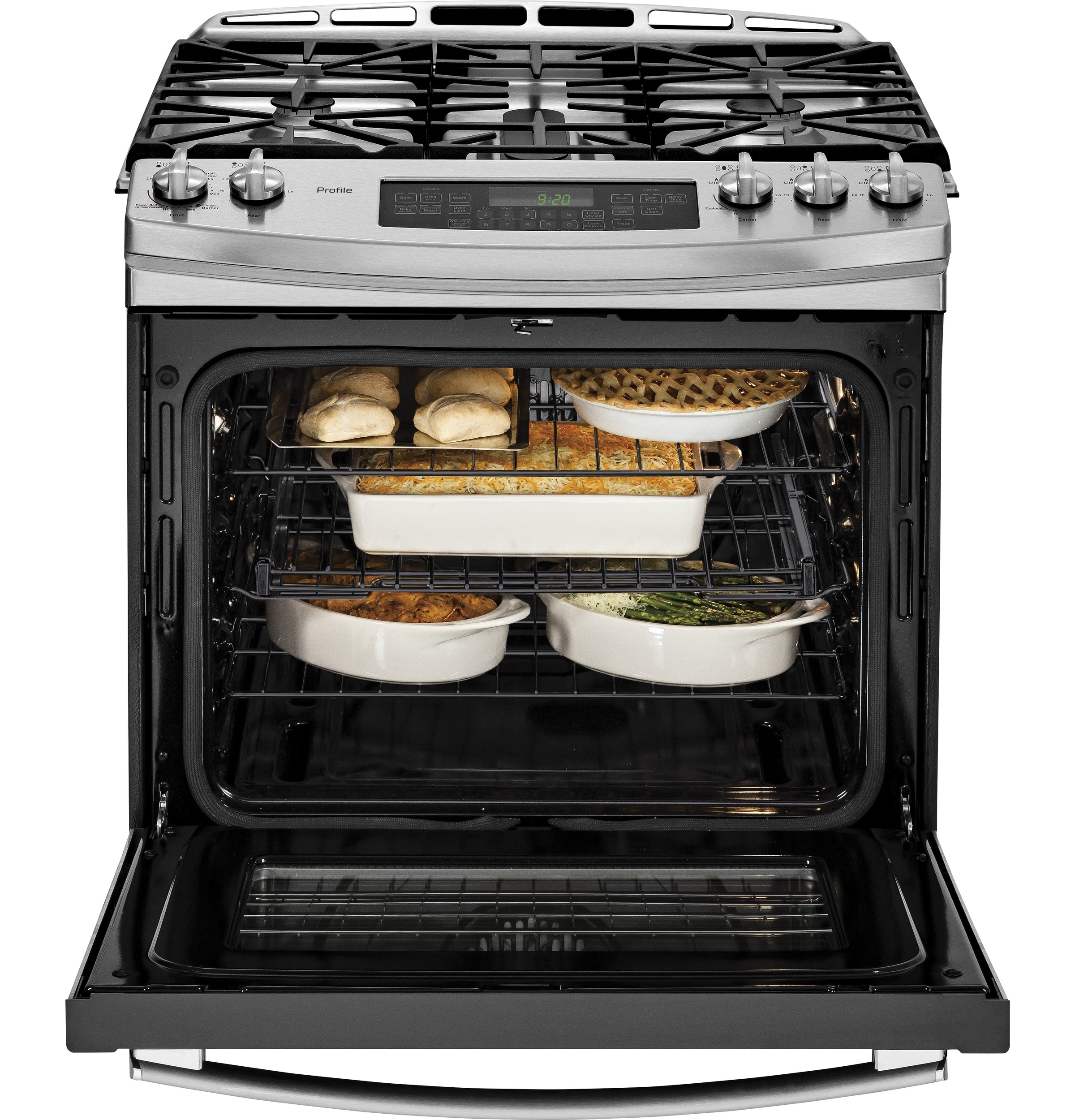 Series 30" Slide-In Front Control Gas Range with Warming Drawer PGS920SEFSS