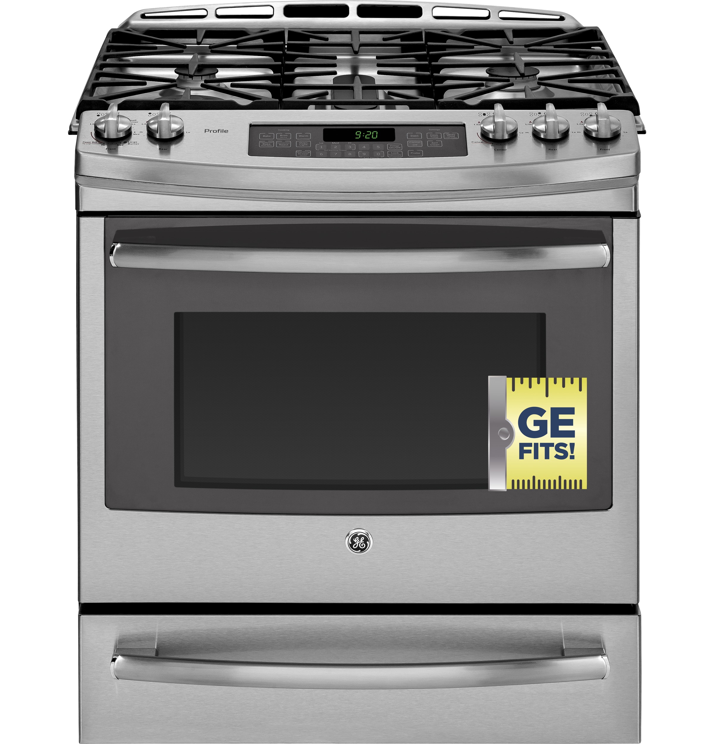 Series 30" Slide-In Front Control Gas Range with Warming Drawer PGS920SEFSS