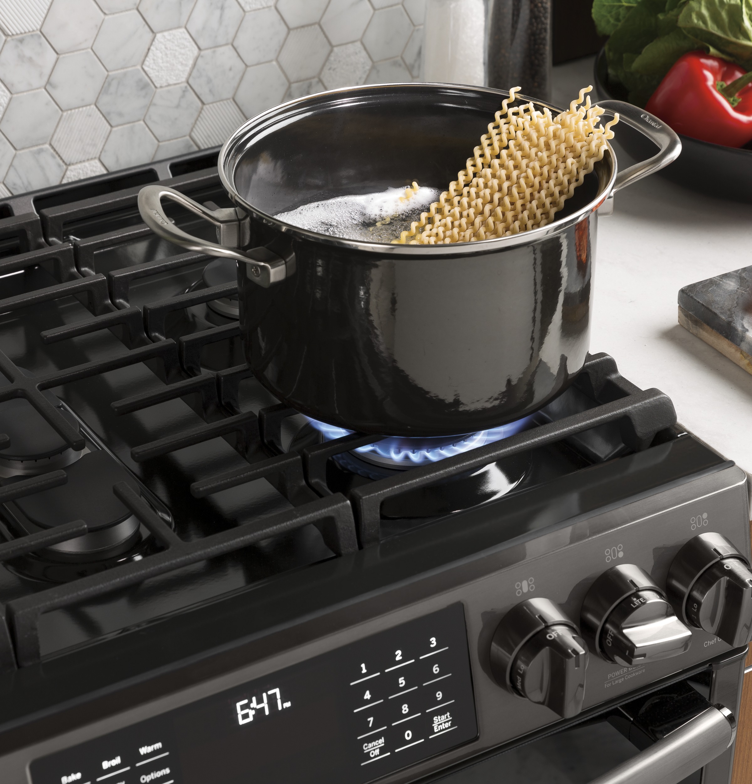 30" Smart Slide-In Front-Control Gas Range PGS930BELTS