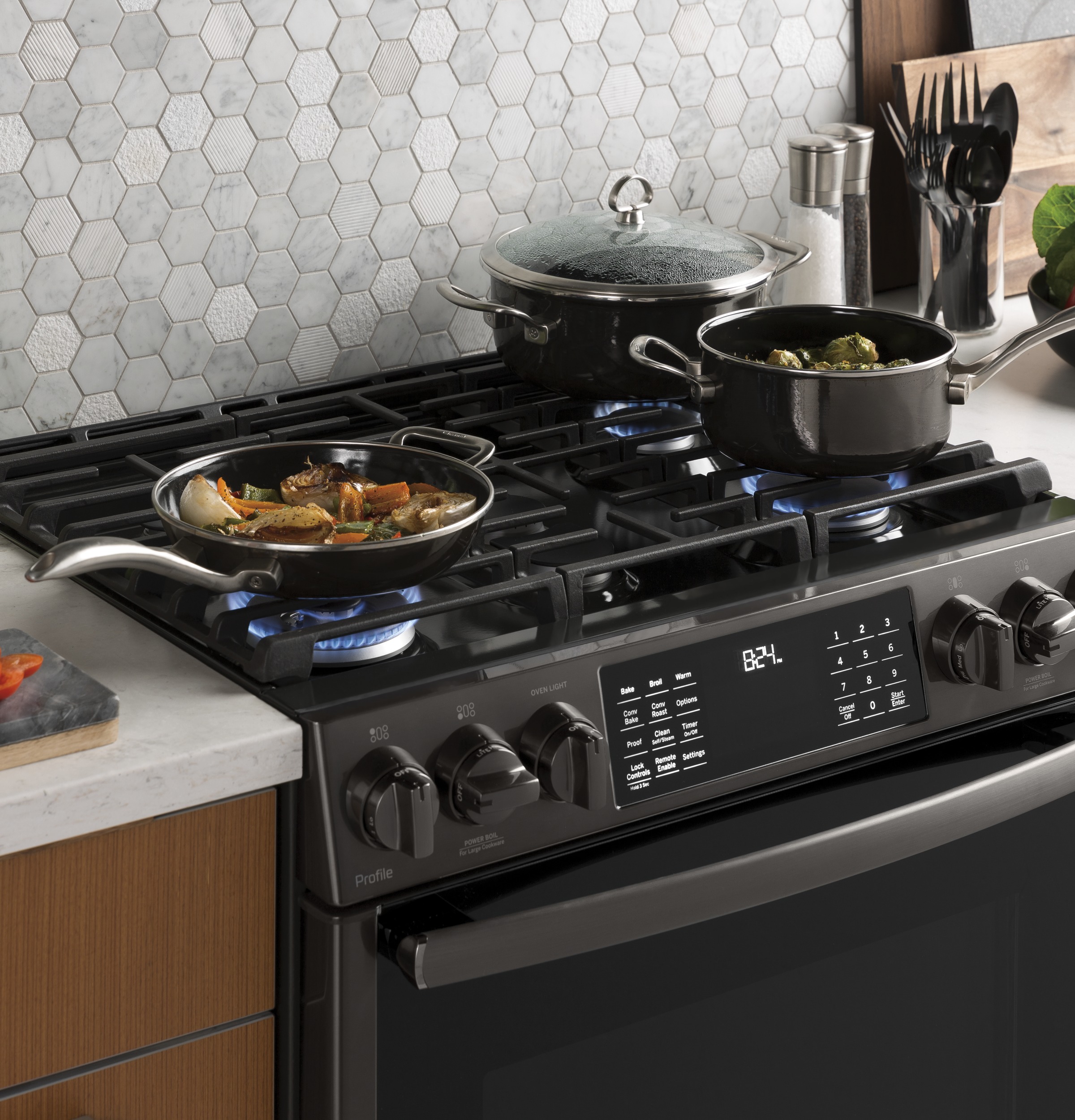 30" Smart Slide-In Front-Control Gas Range PGS930BELTS